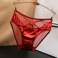 thumbnail image 3 of Women's Transparent Lace Low Waist Panties - Hollowed Out Cotton Crotch, M-XL Sizes with Waist/Length - Sexy Satin Smooth Design, 3 of 3