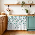 thumbnail image 2 of Weeping Flowers Sink Skirt 10"W x 11"L,Dustproof Under Sink Curtain Skirt for Bathroom Kitchen,Teal Grey Summer Spring Floral Botanical Art Adhesive Short Vanity Curtains Cover for Laundry Closet, 2 of 8