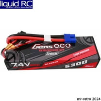 Gens Ace 5300mAh 2S1P 7.4V HardCase G-Tech Lipo Battery Pack 24# With EC3 Plug For RC Car