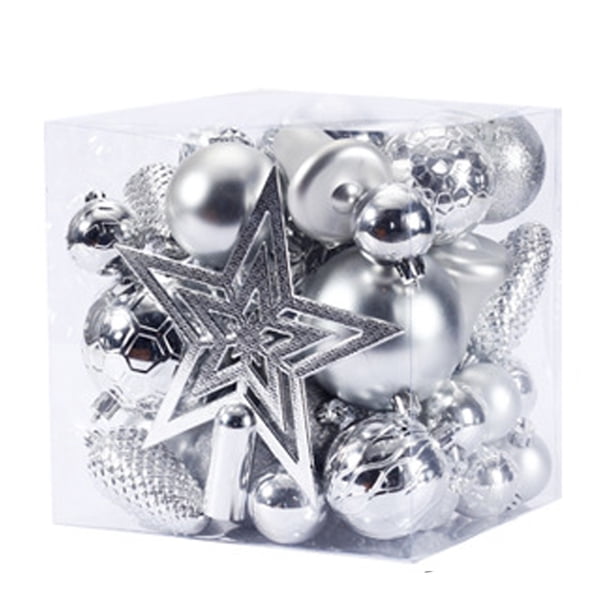Juego de adornos de bolas de Navidad inastillables Paquete de regalo Decoraciones para árboles de Navidad (45 piezas) Adepaton CPB-SSW194-8