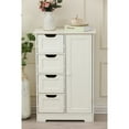 thumbnail image 3 of Bathroom Storage Cabinet 4 Drawer Wood Vanity Organizer White Cabinet, 3 of 9