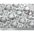 thumbnail image 3 of Soimoi White polyester Crepe Fabric Filigree Damask Print Fabric by Yard 52 Inch Wide, 3 of 3