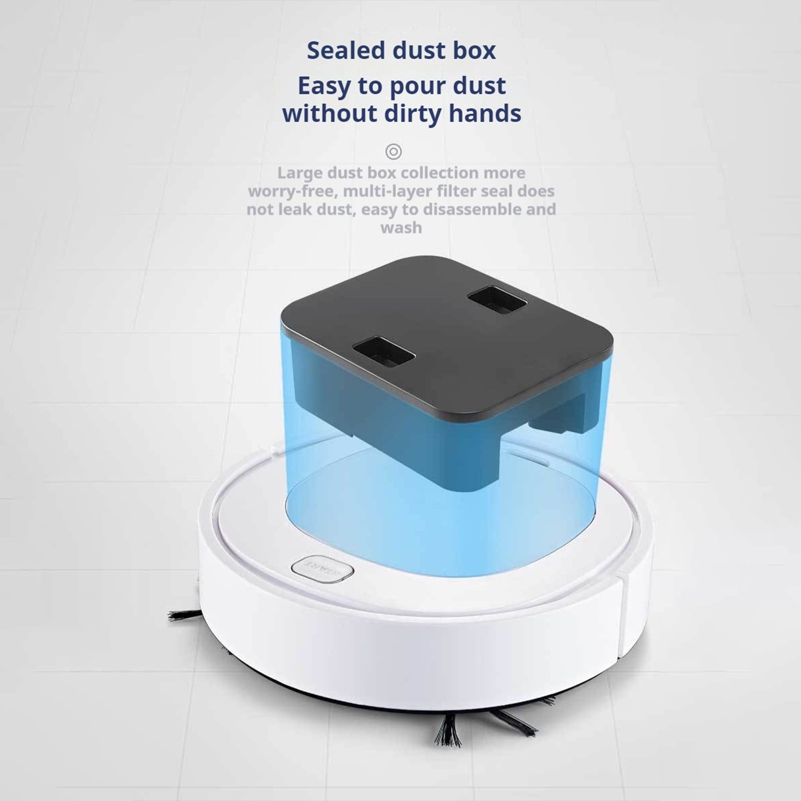 Nkmbld Robot Vacuum Cleaner Three in One Intelligent Sweeping Rechargeable Vacuum Cleaning Robot Mini Charging Automatic Robot Floor Cleaner, Black