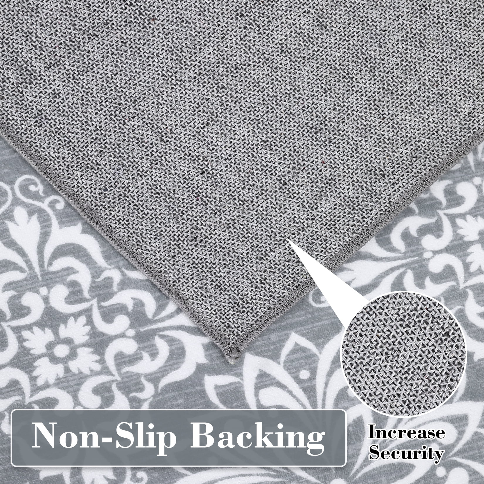 HOMERRY Indoor Washable 5' x 7' Area Rug Floral Rug for Living Room Non-Slip Floor Carpet for Bedroom, Pink