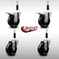 thumbnail image 2 of 4 Inch SS Phenolic Swivel 7/8 Inch Expand Stem Caster Set 2 Total Lock Brakes, 2 of 2