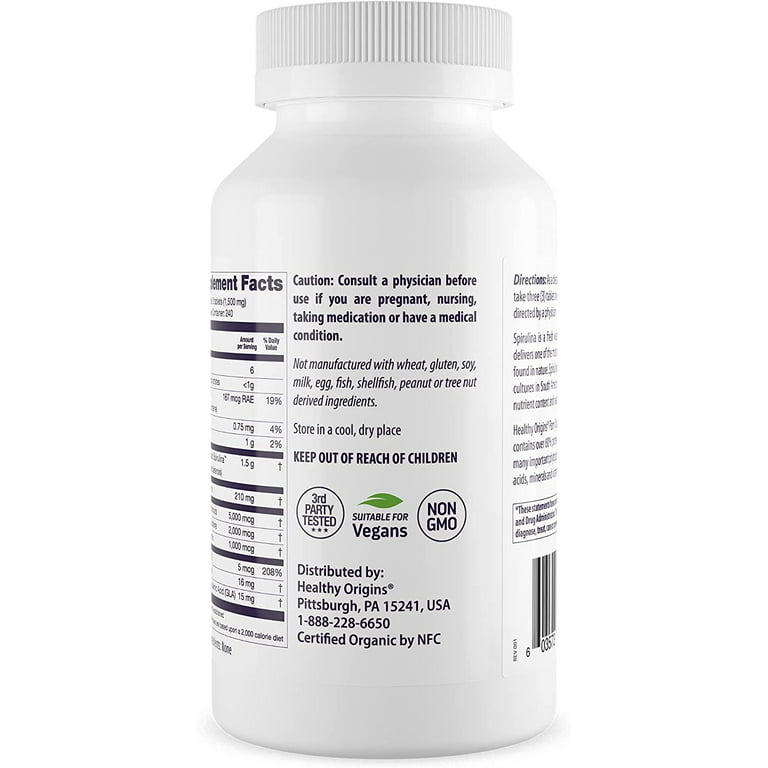 SPIRULINA BIO, 180 COMPRIMIDOS, 500 mg - Centro Dietético, tu herbolario  online