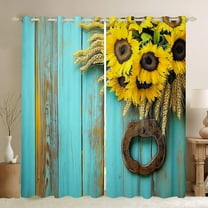 Castle Fairy Floral Flowers Sunflowers Curtains Pack of 2 (42x84 Each) for Female Men Adults,Vintage Aesthetic Curtains Blackout,Rustic Lodge Cabin Bedroom Curtains,Breathable Home Decor