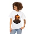 thumbnail image 3 of Halloween Pumpkin Head Unisex Heavy Cotton Tee T-Shirt, 3 of 12