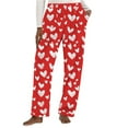 thumbnail image 5 of Vetsdori Womens Flannel Pajamas Pants Fleece Pj Bottoms Casual Soft Sleepwear Wide Leg Holiday Lounge Pants for Women Valentine Printing, 5 of 5