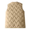 thumbnail image 5 of Women's Lightweight Padded Sleeveless Vest Solid Basic Layering Quilted Gilet Loose Fit Fall Winter Casual Warm Waistcoat with Pocket Khaki, 5 of 5