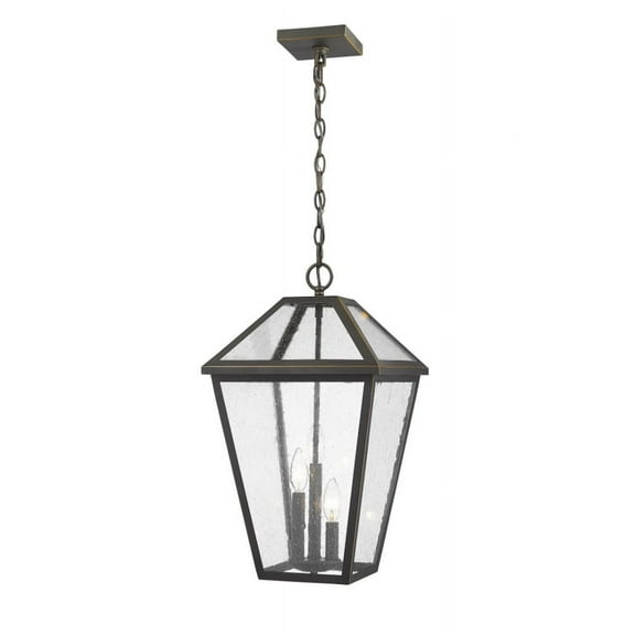 3 Light Outdoor Chain Mount Lantern In Traditional Style 12.25 Inches Wide By 21.5 Inches High-Oil Rubbed Bronze Finish Z-Lite 579Chxl-Orb