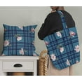 thumbnail image 5 of Soimoi Blue Silk Fabric Check & Magnolia Floral Print Sewing Fabric Yard 42 Inch Wide, 5 of 5