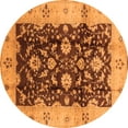 thumbnail image 1 of Ahgly Company Indoor Round Oriental Orange Traditional Area Rugs, 4' Round, 1 of 4