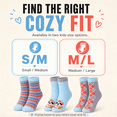thumbnail image 5 of Girls Micro Cozy Character Socks, 3 Pack, Soft Plush Whimsical Pattern Socks, BLUE, M/L, 5 of 8