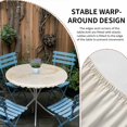 thumbnail image 2 of Marble Beige Round Tablecloth for 36-44 Inch Tables, Fitted Table Cover with Elastic Edge, Modern Abstract Ink Painting Luxury Waterproof Outdoor Table Cloth Protector for Patio Garden Dinner Picnic, 2 of 9