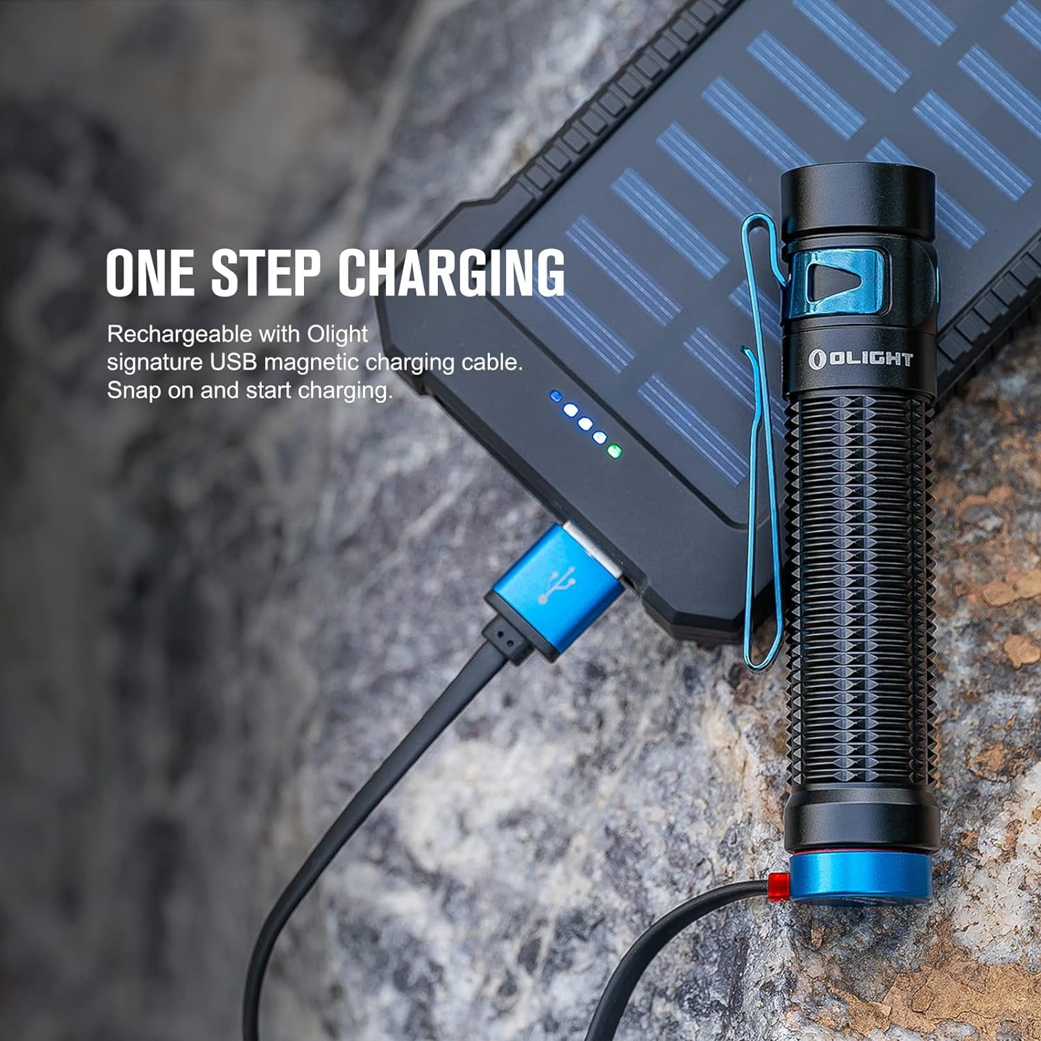 Olight Baton 3 Pro Brush Strokes Rechargeable Flashlight, 1500 Lum, Cool White （Black）