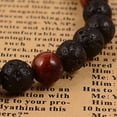 thumbnail image 2 of 6pcs Natural Lava Rock Beaded Stretch Bracelets with Tiger Eye Beads 60mm, 2 of 2