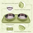 thumbnail image 3 of Stainless Steel Double Dog Food Bowls with Non-Spill Plastic Mat, 3 of 5