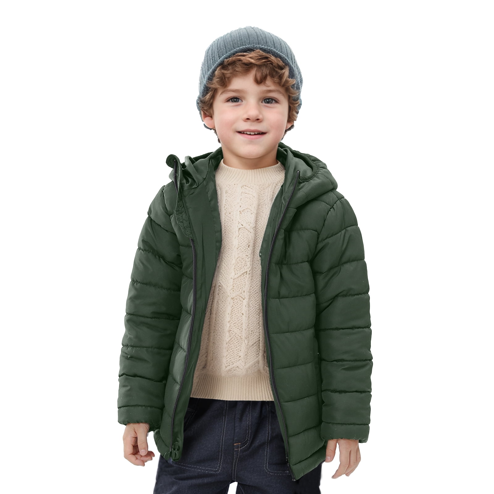 YUBIKWETE Boys Hooded Lightweight Warm Puffer Down Jacket, Sizes 5-20