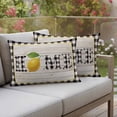 thumbnail image 5 of Summer Lemons HOME Outdoor Pillow Covers Pack of 2 Black White Buffalo Plaid Woog Grain Waterproof Throw Pillow Covers Decorative Cushion Cases for Patio Garden Tent Balcony Couch 20x12 inch, 5 of 9