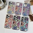 thumbnail image 5 of for iPhone 13/14 Case 6.1 Inch,Clear 3D Flower Phone Case for Women Girls Luxury Plating Floral Case Cover Aesthetic Shockproof Anti-Scratch Transparent Case for iPhone 13/14,Blue, 5 of 8