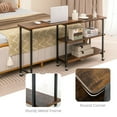 thumbnail image 4 of GVN 360° Rotating Sofa Side Table with 2-Tier Storage Shelves-Rustic Brown, Desk for Bedroom, Gaming Computer Desks for Study,Working,Writing, 4 of 6