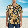thumbnail image 4 of Easygdp Mushrooms Honeycomb Men's Hawaiian Shirts Print Lapel Short Sleeve for Beach, vacation, party, casual occasions - Large, 4 of 9