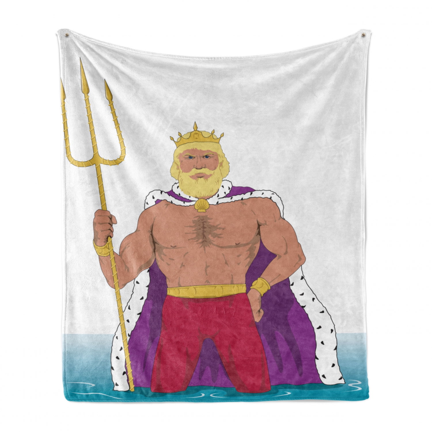 Neptune Soft Flannel Fleece Throw Blanket Detailed Cartoon Drawing King Of The Ocean With A Crown Cape And Trident Print Cozy Plush For Indoor And Outdoor Use 70 X 90 Multicolor By Neptune Soft Flannel Fleece Throw Blanket Detailed Cartoon Drawing King Of The Ocean With A Crown Cape And Trident Print Cozy Plush For Indoor And Outdoor Use 70 X 90 Multicolor By