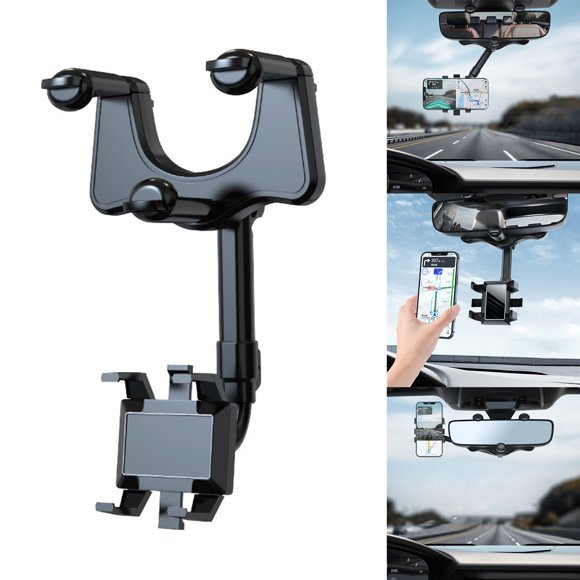 Rear View Mirror Cell Phone Holder