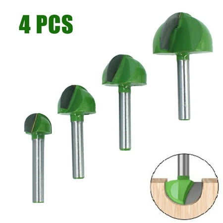 

4pcs 6mm Shank Ball Nose Router Bits Set End Mill Round Cove Box Solid Carbide