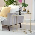 thumbnail image 2 of Pemberly Row Gold Nesting Side Table Set of 2 White and Gold, 2 of 13