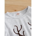 thumbnail image 4 of Qiylii Girls Christmas Clothes Set Elk Pattern T shirt+Plaid Suspender Skirt, 4 of 9