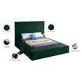 thumbnail image 5 of Maklaine Contemporary Solid Wood Tufted Velvet King Bed in Green, 5 of 8