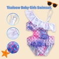 thumbnail image 3 of Tisoloow Baby Girls Swimsuit Ruffle Bathing Suits for Toddler UPF 50+ Summer Baby Girls' Swimwear One Piece 0-6 Years Purple Mermaid 4-5 Years, 3 of 7
