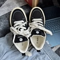 thumbnail image 2 of NewMen'S Casual Canvas Sneakers - Comfortable Fabric Lining for Everyday Wear, Everyday Sho ,Black & White Low-Top Lace-Up Shoes with Round Toe, Rubber Sole, and  | Minimalist Sneakers | Durable Canv, 2 of 7