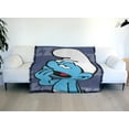 thumbnail image 6 of The Smurfs Blanket, 50'x60' Lazy Smurf Woven Tapestry Cotton Blend Fringed Throw Blanket, 6 of 6