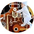 thumbnail image 1 of Abstract Musical Background.jpg Round Soft Area Rugs 2.6ft Anti-Slip Cute Circle Carpet for Teen Girls Room, Circular Rug for Nursery Room, Dorm, Cute Room Decor for Baby, 1 of 7