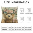 thumbnail image 5 of SHANXI Cute Animals Throw Pillow Cover Spring Summer Farmhouse Yak Bison Buffalo Bull with Rose Flower Green Leaves Pillow Cases  Square Cushion Cover, Brown 22x22in, 5 of 5