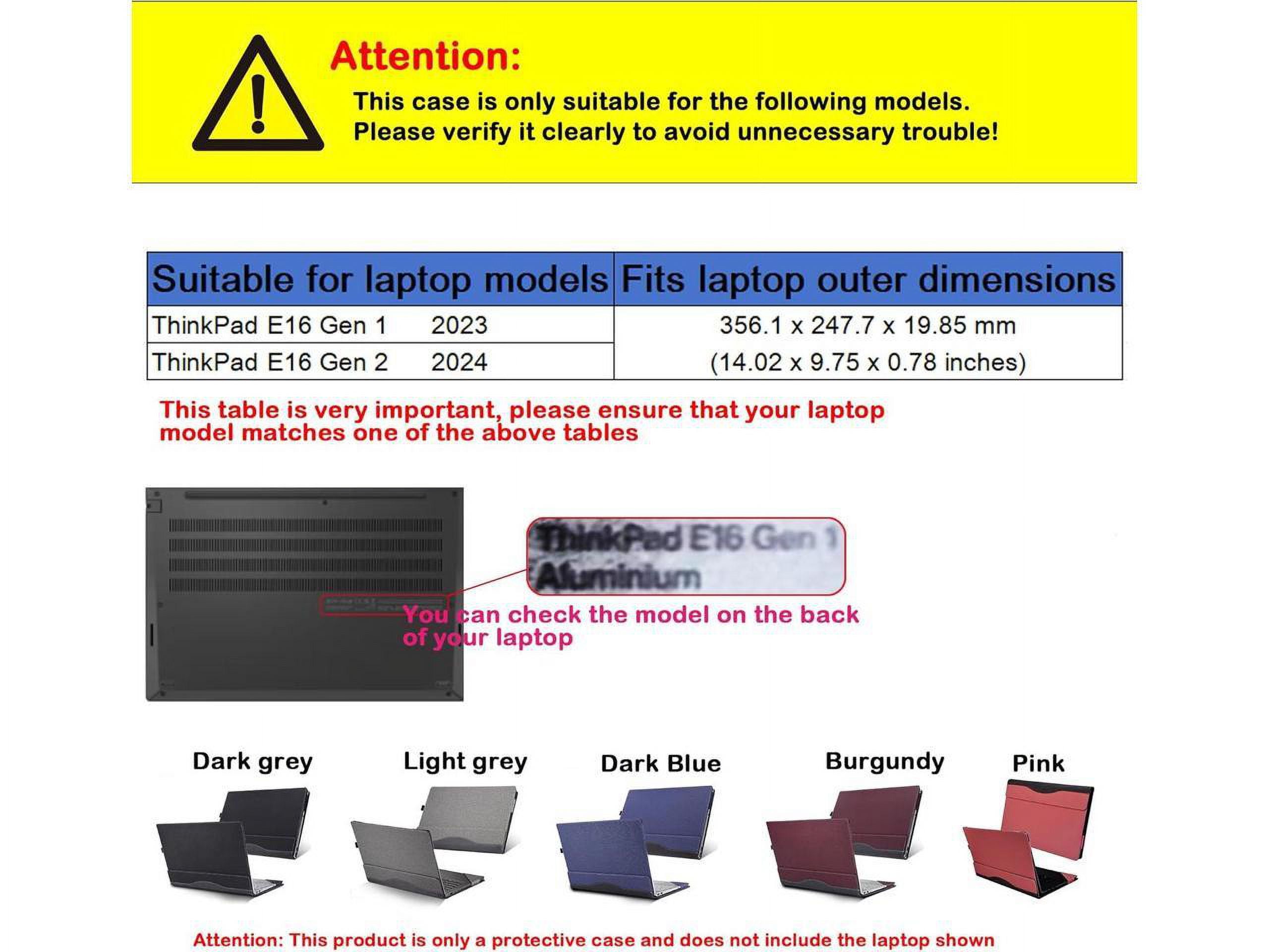 Laptop Cover Case for 16 inch Lenovo ThinkPad E16 Gen 2 2024 / Lenovo ThinkPad E16 Gen 1 2023, PU Leather Protective Shell Detachable Sleeve Accessory with Pencil Holder