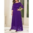 thumbnail image 3 of Gvmfive Women Plus Size Dresses Lace Half Sleeve Evening Party Formal Dress 3XL, 3 of 4