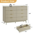 thumbnail image 6 of YouTrend Fluted 8 Drawers Dresser, 55.1" Wide Modern Chest of Drawers with Wood Foot, Dresser TV Stand Up to 65 Inch TV, Wood Drawer Organizer for Bedroom, Living Room, Hallway, 6 of 7