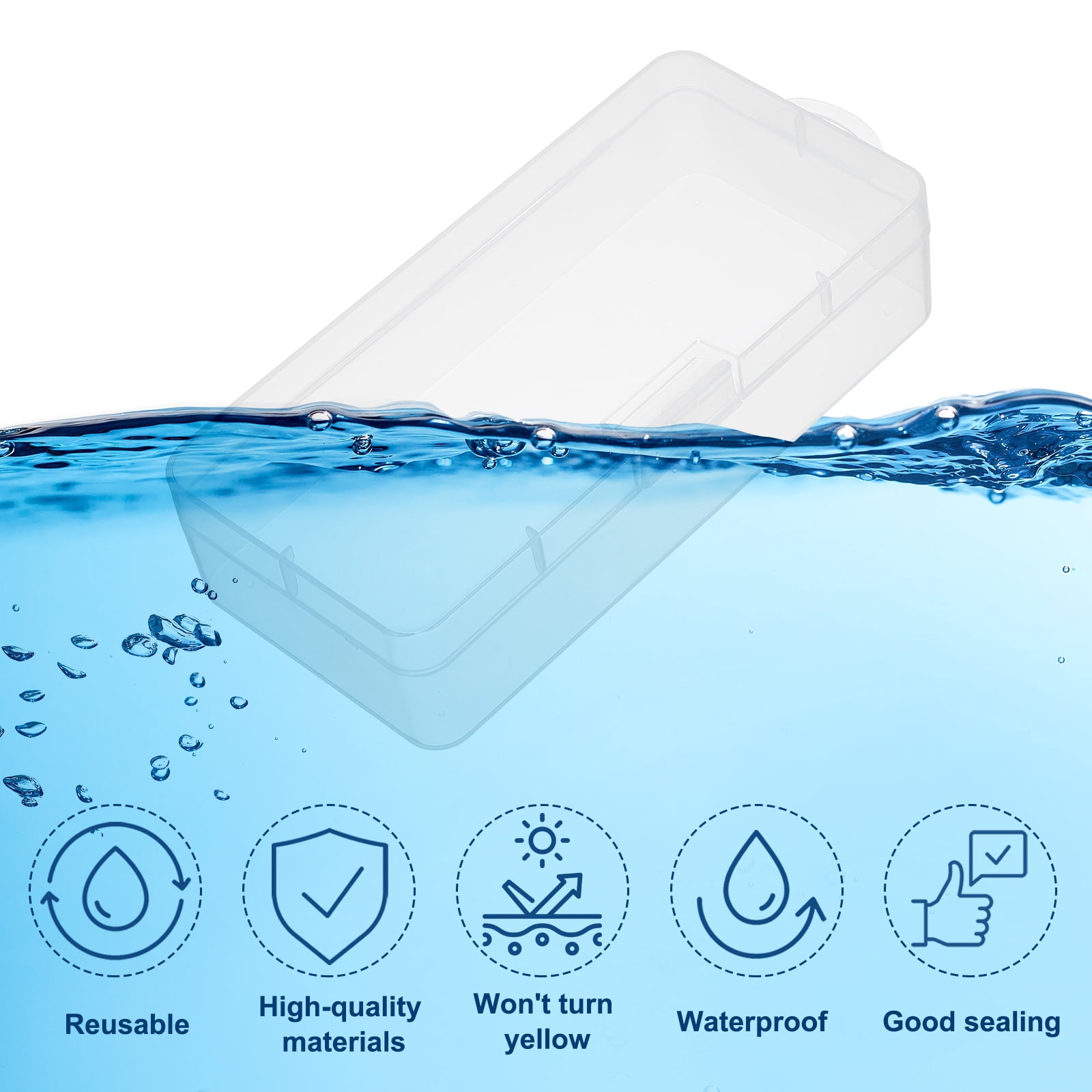 Unique Bargains 6Pcs 7.3"x3.5"x1.8" Mini Plastic Storage Containers for Crafting Clear