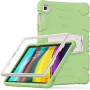 Shockproof Case for Samsung Galaxy Tab S7 FE 5G SM-T730/Galaxy Tab S7+ Plus SM-T970 12.4, Kids Friendly Heavy Duty Rugged Hybrid Protective Tablet Cover with Kickstand, Matcha Green