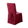 thumbnail image 2 of SureFit Scroll Long Dining Chair Slipcover in Burgundy, 2 of 2
