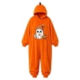 thumbnail image 5 of ibiyuan Pumpkin Print Jack O Lantern Hooded Outfit Adult Plush Halloween Pumpkin Pajamas with Hood One Piece Jumpsuit, 5 of 5
