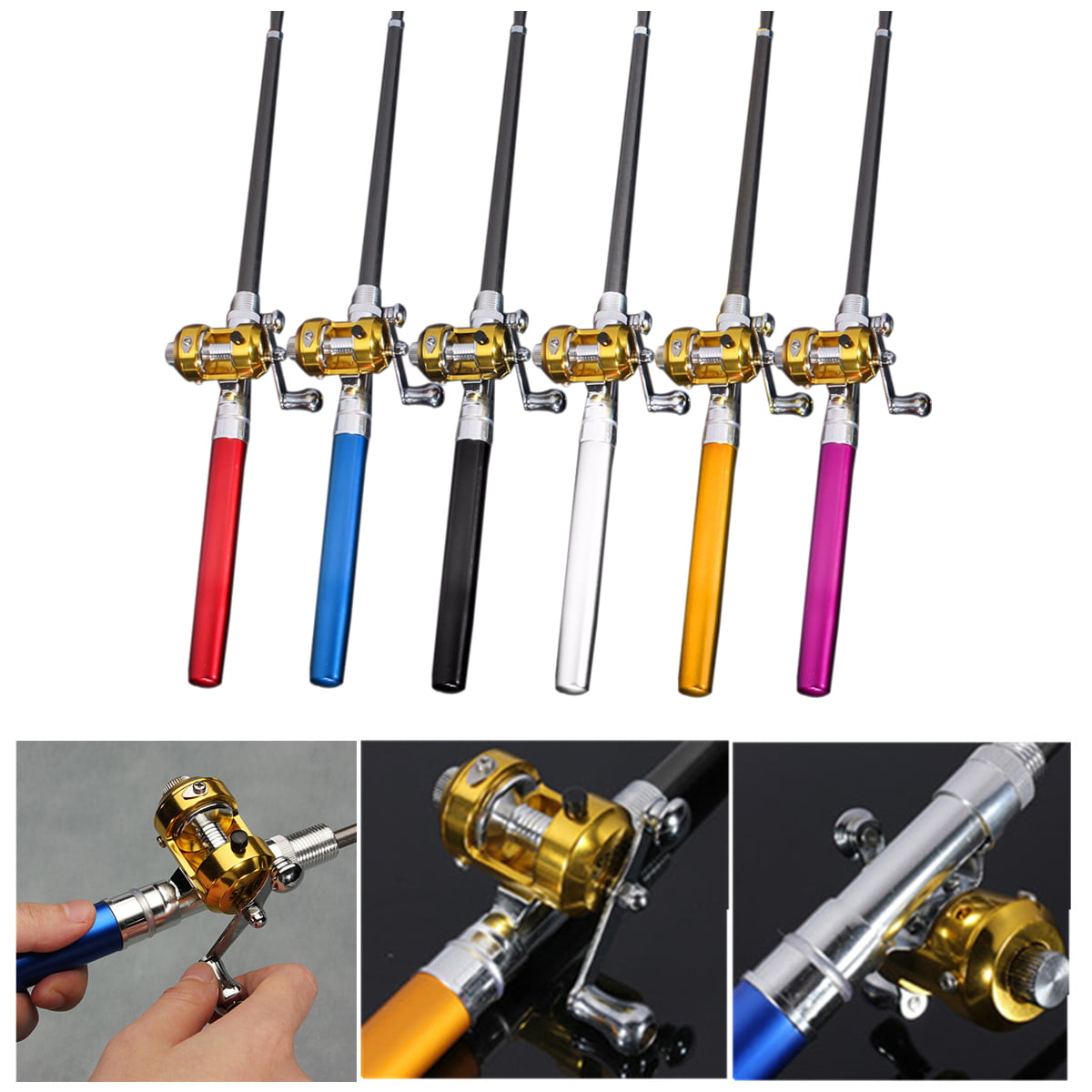 Mini Fishing Rod Reel Combo Set Pocket Pen Pole Line Lures Baits 2017 New F0I0 