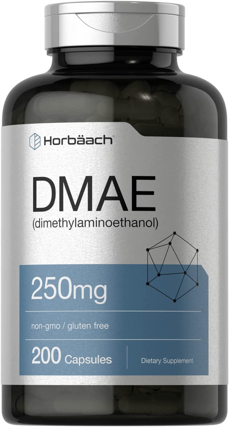 DMAE Supplement 250mg 200 Capsules DMAE Bitartrate by Horbaach