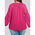 thumbnail image 2 of Blusa Eytino para mujer, talla grande, verano, cuello en V, gasa, 3X Rose, 2 of 6