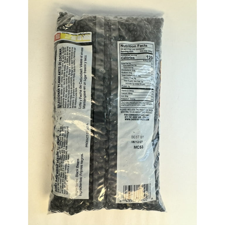 Casserole 2 lb Black Beans. Tree Nut-Free and Peanut-Free