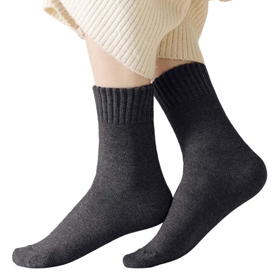 Women's Cozy Mid Calf Socks Thick Warm Knit Socks Stretchy Fit Soft Causal Fall Socks